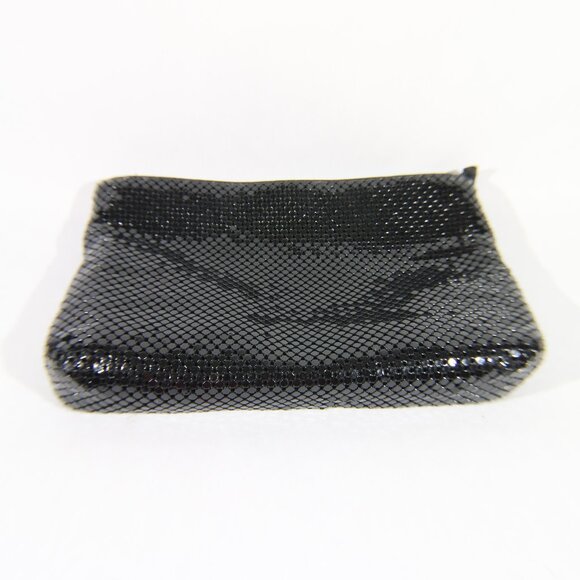 Whiting & Davis Handbags - Vintage Whiting and Davis Black Mesh Clutch Wristlet Evening Bag